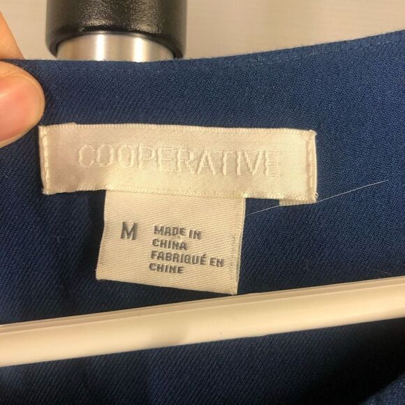 Uo COOPERATIVE Navy Blue 3/4 Sleeve Pocketed Long Sleeve Tunic Dress Sz M - Picture 5 of 5